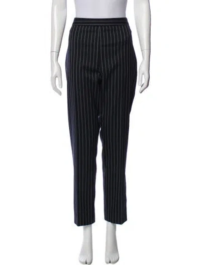 Pre-owned Carolina Herrera Virgin Wool Straight Leg Pants In Gray
