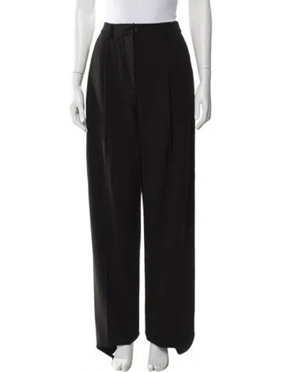 Pre-owned Carolina Herrera Virgin Wool Straight Leg Pants In Gray