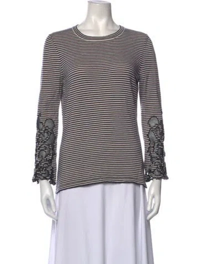 Pre-owned Carolina Herrera Virgin Wool Striped Sweater In Multicolor