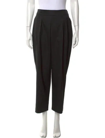 Pre-owned Carolina Herrera Virgin Wool Wide Leg Pants In Black