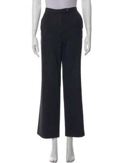 Pre-owned Carolina Herrera Virgin Wool Wide Leg Pants In Gray