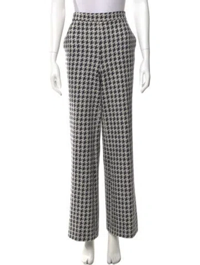 Pre-owned Carolina Herrera Virgin Wool Wide Leg Pants In Multi
