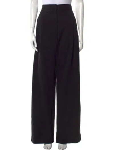 Pre-owned Carolina Herrera Virgin Wool Wide Leg Pants W/ Tags In Black