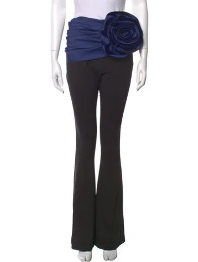 Pre-owned Carolina Herrera Virgin Wool Wide Leg Pants W/ Tags In Black