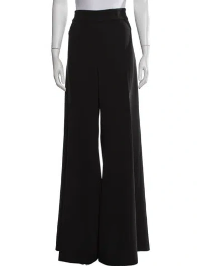 Pre-owned Carolina Herrera Virgin Wool Wide Leg Pants W/ Tags In Black