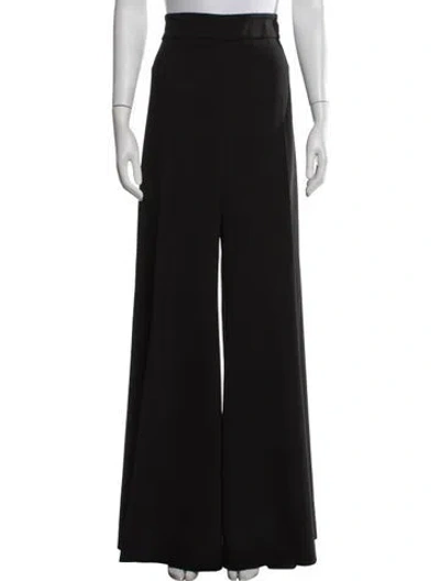 Pre-owned Carolina Herrera Virgin Wool Wide Leg Pants W/ Tags In Black