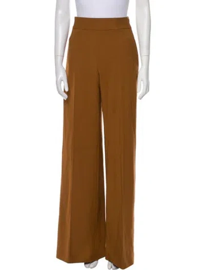 Pre-owned Carolina Herrera Virgin Wool Wide Leg Pants W/ Tags In Brown