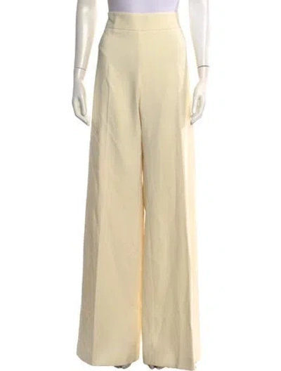 Pre-owned Carolina Herrera Virgin Wool Wide Leg Pants W/ Tags In Neutrals