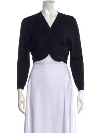 Pre-owned Carolina Herrera V-neck Sweater In Black