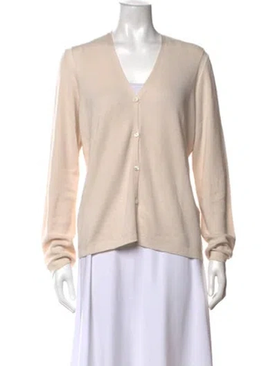 Pre-owned Carolina Herrera V-neck Sweater In Neutrals