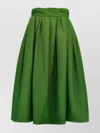 Carolina Herrera High-waisted Midi Skirt With Structured Waistband In Green