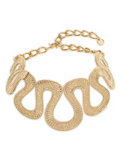 Carolina Herrera Wave Chain Necklace In Gold