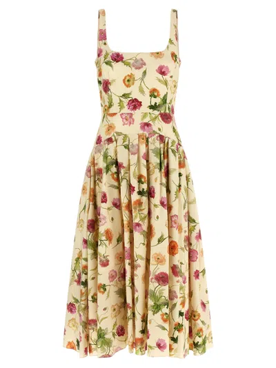 Carolina Herrera Beige Wells Dress In Multi