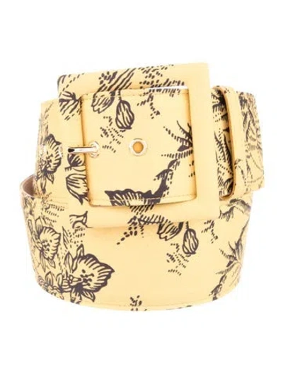 Pre-owned Carolina Herrera Wide Belt In Yellow