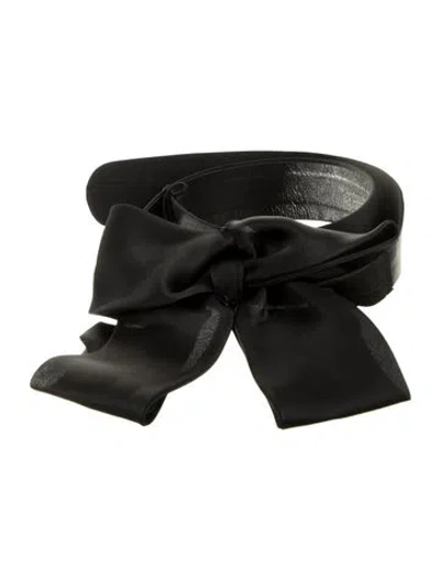 Pre-owned Carolina Herrera Wide Canvas Waist Belt In Black