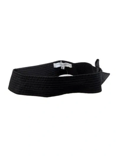 Pre-owned Carolina Herrera Wide Canvas Waist Belt In Black