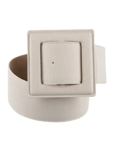 Pre-owned Carolina Herrera Wide Canvas Waist Belt In Neutrals