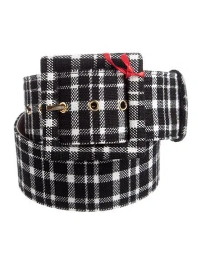Pre-owned Carolina Herrera Wide Canvas Waist Belt W/ Tags In Black