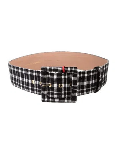 Pre-owned Carolina Herrera Wide Canvas Waist Belt W/ Tags In Black