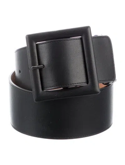 Pre-owned Carolina Herrera Wide Leather Belt In Black