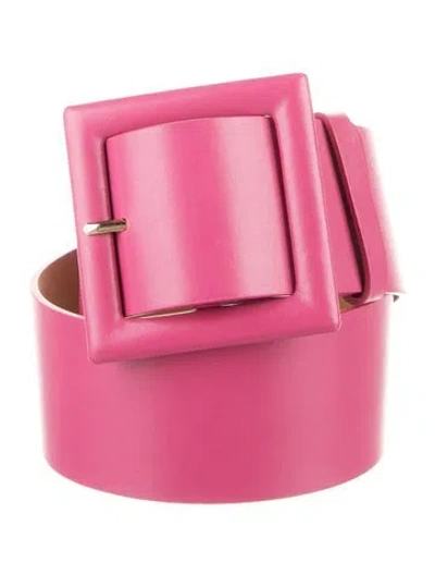 Pre-owned Carolina Herrera Wide Leather Belt In Pink