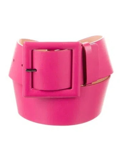 Pre-owned Carolina Herrera Wide Leather Waist Belt In Pink