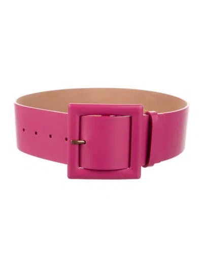 Pre-owned Carolina Herrera Wide Leather Waist Belt In Pink