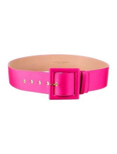 Pre-owned Carolina Herrera Wide Leather Waist Belt In Pink