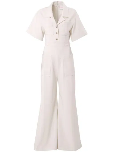 Carolina Herrera Wide-leg Jumpsuit In Neutrals