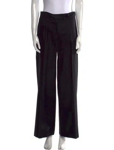 Pre-owned Carolina Herrera Wide Leg Pants In Black