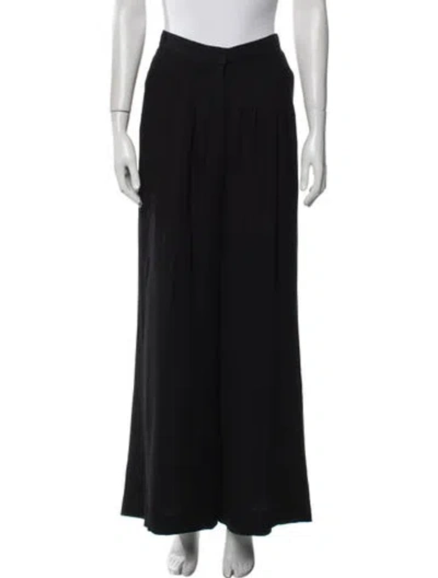Pre-owned Carolina Herrera Wide Leg Pants In Black