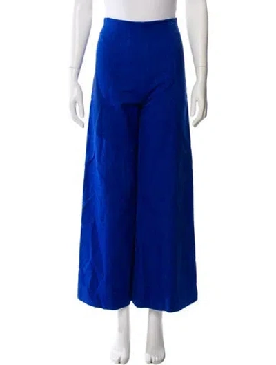 Pre-owned Carolina Herrera Wide Leg Pants In Blue