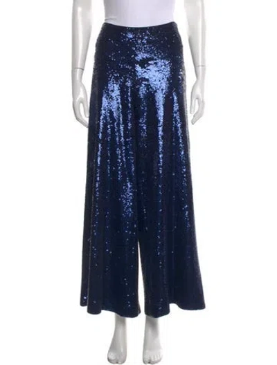 Pre-owned Carolina Herrera Wide Leg Pants In Blue