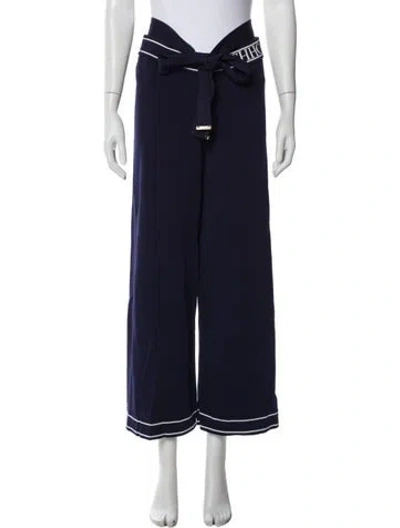 Pre-owned Carolina Herrera Wide Leg Pants In Blue