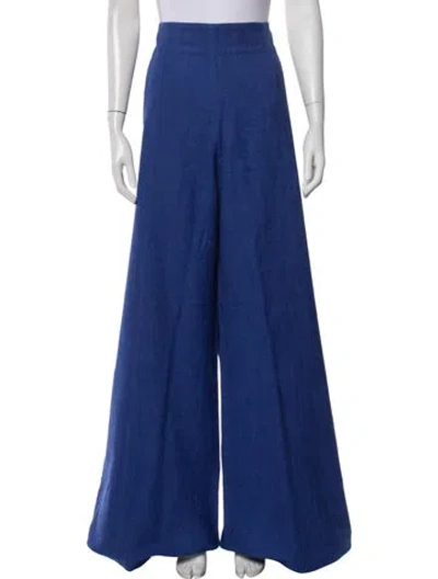 Pre-owned Carolina Herrera Wide Leg Pants In Blue