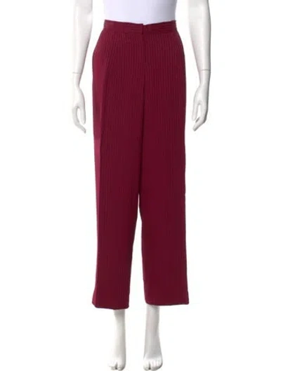 Pre-owned Carolina Herrera Wide Leg Pants In Burgundy