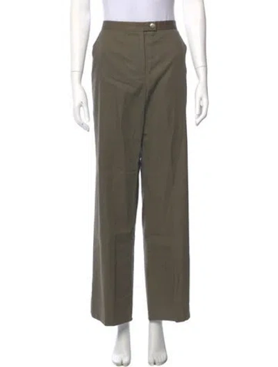 Pre-owned Carolina Herrera Wide Leg Pants In Green