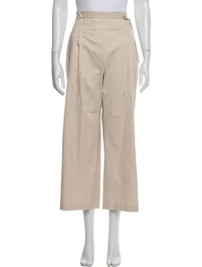 Pre-owned Carolina Herrera Wide Leg Pants In Neutral
