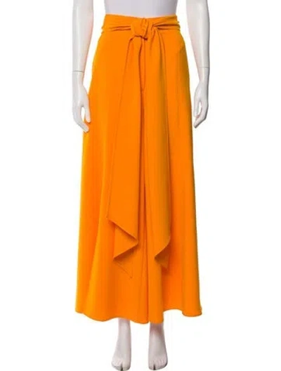 Pre-owned Carolina Herrera Wide Leg Pants In Orange
