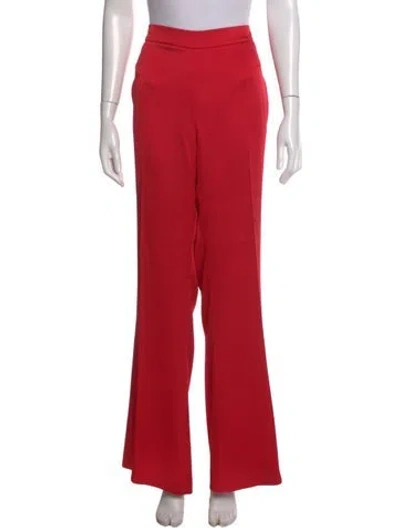 Pre-owned Carolina Herrera Wide Leg Pants In Red