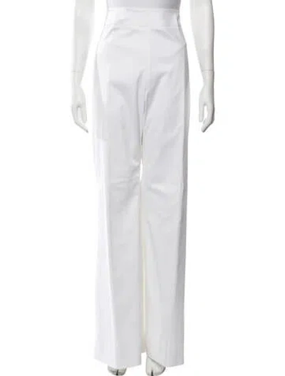 Pre-owned Carolina Herrera Wide Leg Pants In White