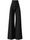Carolina Herrera High-waist Stretch-wool Wide-leg Pants In Black