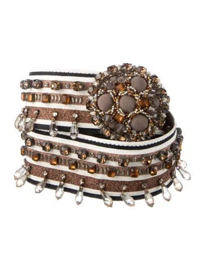 Pre-owned Carolina Herrera Wide Silk Waist Belt
