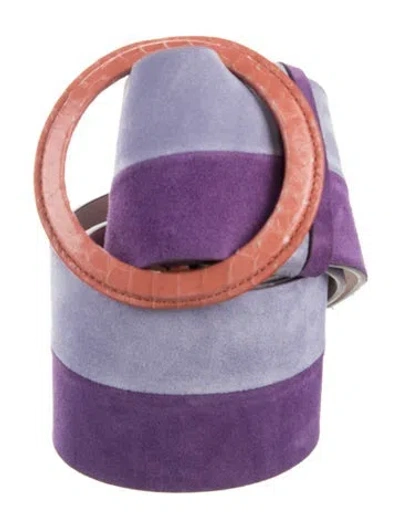 Pre-owned Carolina Herrera Wide Suede Belt In Purple