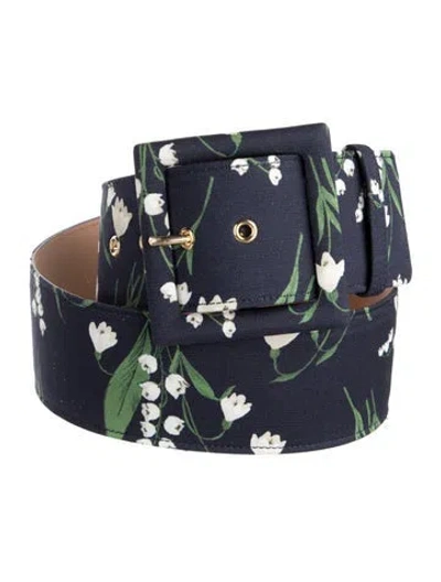 Pre-owned Carolina Herrera Wide Waist Belt In Blue