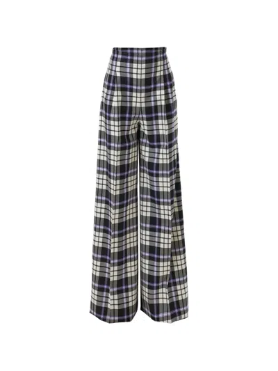 Carolina Herrera Wide-leg Plaid Marisol Pants ‌ In Multi