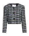 Carolina Herrera Check Collarless Crop Tweed Jacket In Black