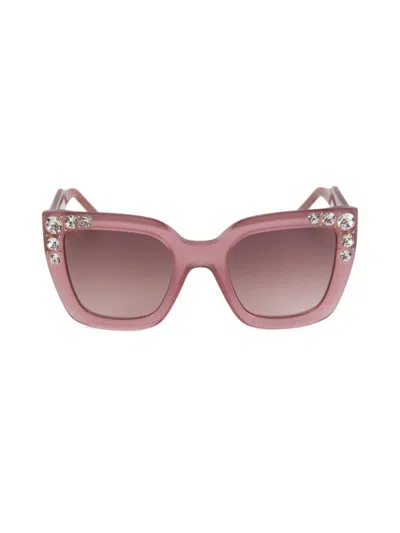 Carolina Herrera Women's 52mm Embellished Butterfly Sunglasses In Pink