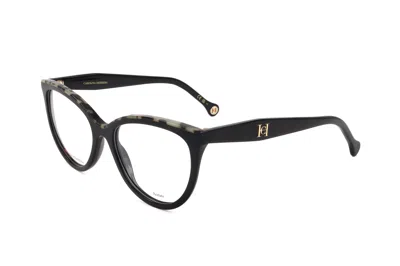 Carolina Herrera Tortoiseshell-effect Cat-eye Glasses In Black