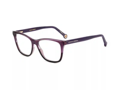 Carolina Herrera Women's 53 Mm Glitter Violet Eyeglasses In Purple